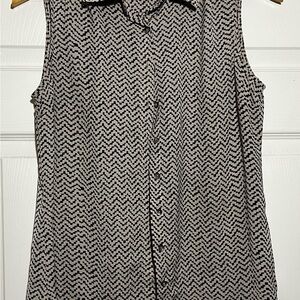 Kenar Black and White Zigzag Blouse